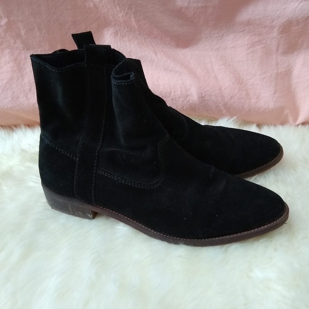 Black Suede H&M Western Style Boots